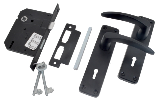 LOCKSET 2L 6'' BLK K/W KRAFTSM EBONY JAGUAR | Prinro